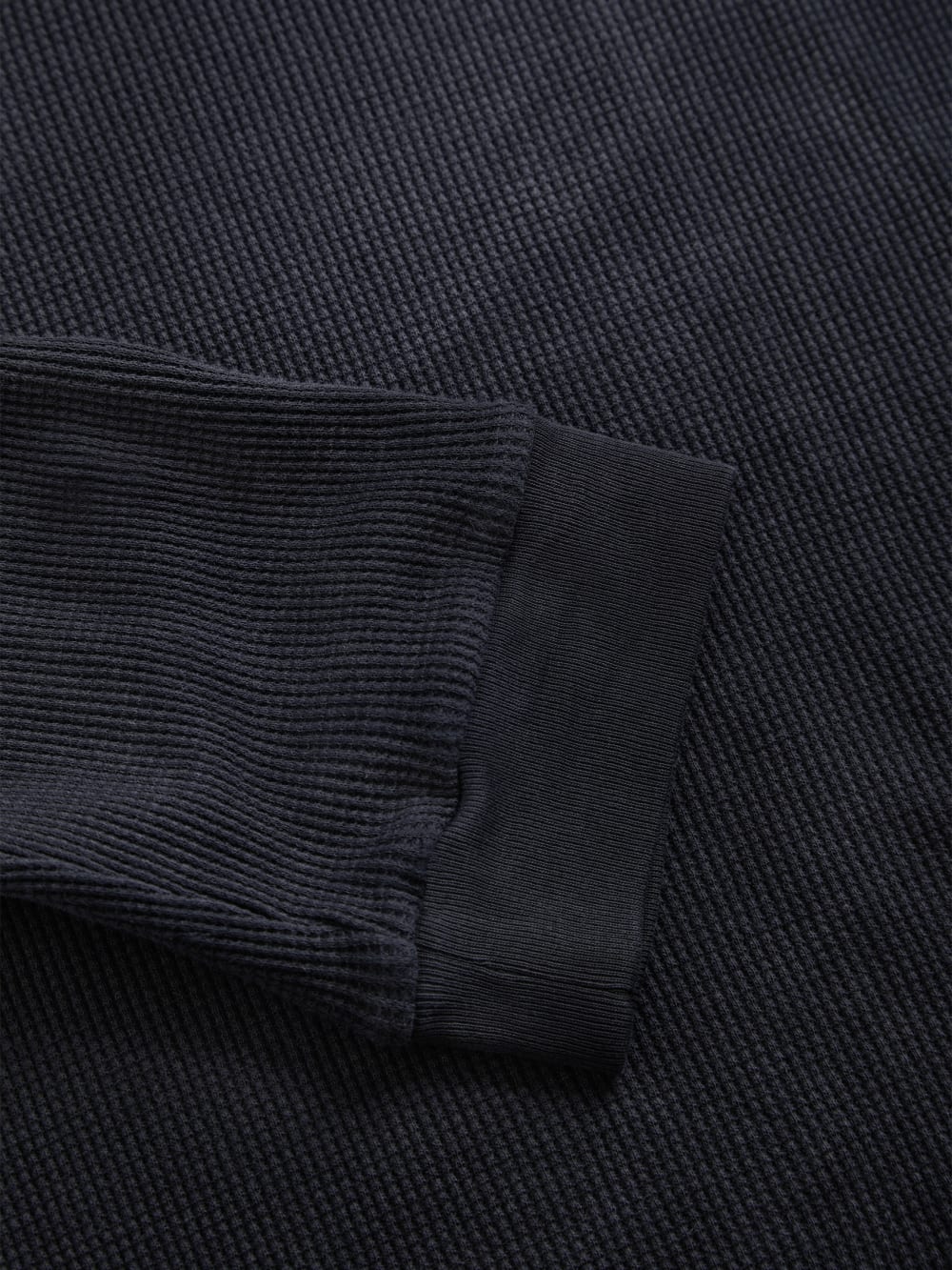 long-sleeve waffle mockneck