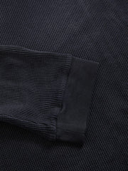 long-sleeve waffle mockneck