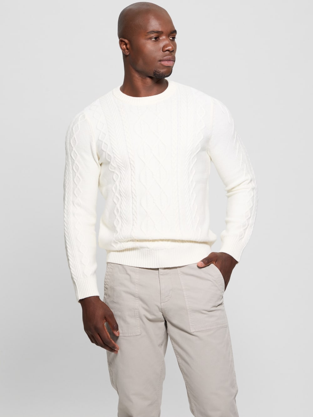 Eco Noah Crewneck Celtic Cable-Knit Sweater